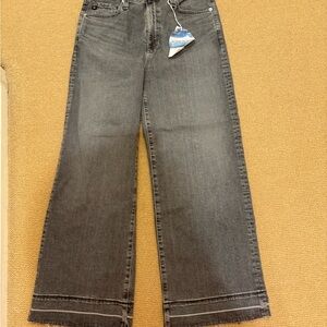 AG The Etta Gray High Waisted Crop Wide-Leg Jeans, size 28 NWT